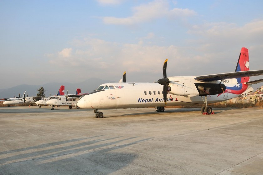 इलाम–काठमाडौँ उडान भर्दै नेपाल एयरलाइन्स